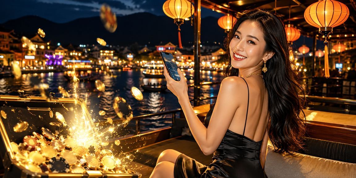 Cảnh phố đêm Hội An với trải nghiệm casino trên điện thoại